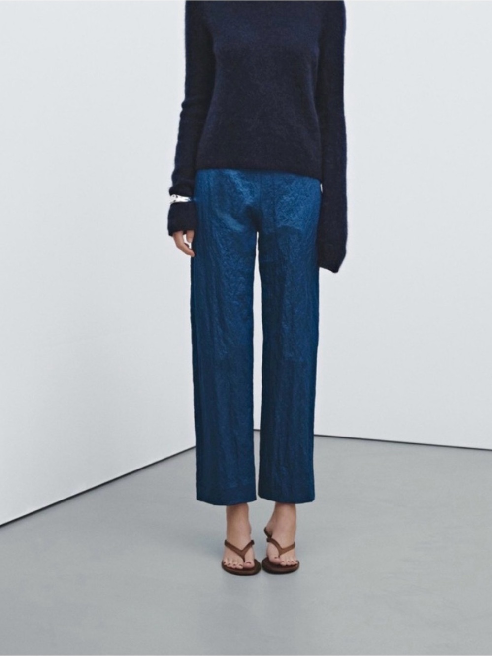 Massimo Dutti Technical Limited Edition Shiny Blue Trousers